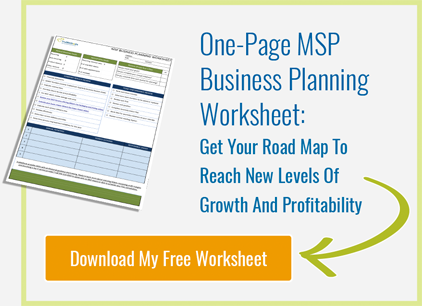 One Page MSP Business Planning Worksheet